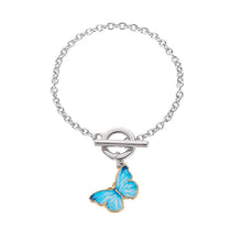 Load image into Gallery viewer, Personalized Color Painting Oil Butterfly Pendant Necklace Simple Cute Fashion Pendant Clavicle Chain Alloy Necklace Women Jewelry
