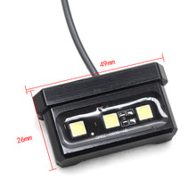 Load image into Gallery viewer, Universal 3LED 12V Motorcycle License Plate Lights Decorative Lamp Aluminum
