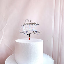 Load image into Gallery viewer, Acrylic Cake Topper Resuable Double Heart Happy Birthday Topper Cupcake Dessert Decor Birthday Party Supplies
