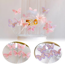 Load image into Gallery viewer, 5pcs Butterfly Cake Decoration Embroidery Butterfly Cake Topper Romantic Valentine's Day Baking Decoration Supplies
