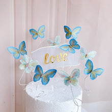 Load image into Gallery viewer, 5pcs Butterfly Cake Decoration Embroidery Butterfly Cake Topper Romantic Valentine's Day Baking Decoration Supplies
