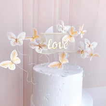 Load image into Gallery viewer, 5pcs Butterfly Cake Decoration Embroidery Butterfly Cake Topper Romantic Valentine's Day Baking Decoration Supplies
