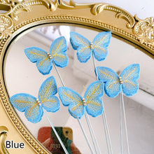 Load image into Gallery viewer, 5pcs Butterfly Cake Decoration Embroidery Butterfly Cake Topper Romantic Valentine's Day Baking Decoration Supplies
