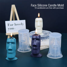 Load image into Gallery viewer, DIY Design Face Silicone Candle Mold Abstract Face Carving Art Aromatherapy Plaster Home Decoration Mold Wedding Gift
