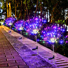 Load image into Gallery viewer, Firework Solar Light 90/120/150 LED Fireworks Lamp Solar Powered Waterproof Outdoor Garden Light Lawn Automatic Lamp
