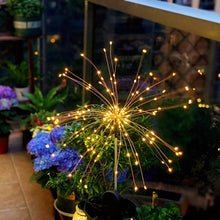 Load image into Gallery viewer, Firework Solar Light 90/120/150 LED Fireworks Lamp Solar Powered Waterproof Outdoor Garden Light Lawn Automatic Lamp
