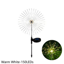 Load image into Gallery viewer, Firework Solar Light 90/120/150 LED Fireworks Lamp Solar Powered Waterproof Outdoor Garden Light Lawn Automatic Lamp
