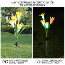 Load image into Gallery viewer, Lily Flowers Solar Light LED Fireworks Lamp Solar Powered Waterproof Outdoor Garden Light Lawn Automatic Lamp

