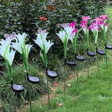 Load image into Gallery viewer, Lily Flowers Solar Light LED Fireworks Lamp Solar Powered Waterproof Outdoor Garden Light Lawn Automatic Lamp
