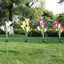 Load image into Gallery viewer, Lily Flowers Solar Light LED Fireworks Lamp Solar Powered Waterproof Outdoor Garden Light Lawn Automatic Lamp

