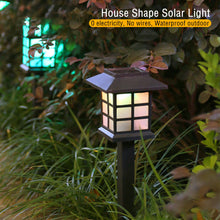 Load image into Gallery viewer, 2Pcs Solar Lights with House Shape LED Lamp Solar Powered Waterproof Outdoor Garden Light Lawn Automatic Lamp
