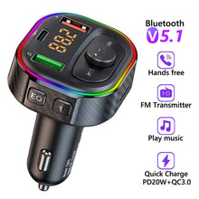 Load image into Gallery viewer, Car FM Transmitter Car MP3 Player Type C PD 20W USB QC3.0 Fast Charging Car Charger Handsfree Bluetooth 5.0 FM Modulator
