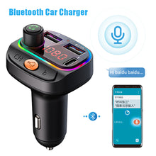 Load image into Gallery viewer, Car Bluetooth 5.0 Transmitter Wireless Mp3 Player Handsfree Audio Receiver Ambient Light FM Transmitter Type-C 3.1A Quick Charge
