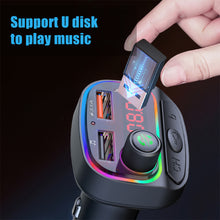 Load image into Gallery viewer, Car Bluetooth 5.0 Transmitter Wireless Mp3 Player Handsfree Audio Receiver Ambient Light FM Transmitter Type-C 3.1A Quick Charge
