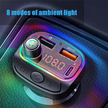Load image into Gallery viewer, Car Bluetooth 5.0 Transmitter Wireless Mp3 Player Handsfree Audio Receiver Ambient Light FM Transmitter Type-C 3.1A Quick Charge
