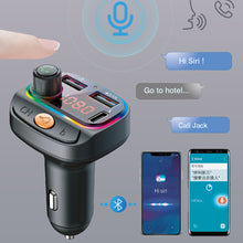 Load image into Gallery viewer, Car Bluetooth 5.0 Transmitter Wireless Mp3 Player Handsfree Audio Receiver Ambient Light FM Transmitter Type-C 3.1A Quick Charge
