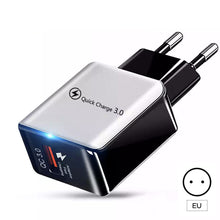 Load image into Gallery viewer, 3A Quick Charge 3.0 USB Charger EU Wall Mobile Phone Charger Adapter for iPhone X MAX 7 8 QC3.0 Fast Charging for Samsung Xiaomi
