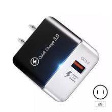 Load image into Gallery viewer, 3A Quick Charge 3.0 USB Charger EU Wall Mobile Phone Charger Adapter for iPhone X MAX 7 8 QC3.0 Fast Charging for Samsung Xiaomi
