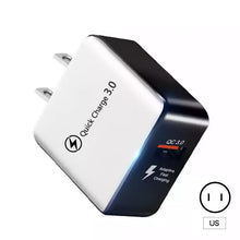 Load image into Gallery viewer, 3A Quick Charge 3.0 USB Charger EU Wall Mobile Phone Charger Adapter for iPhone X MAX 7 8 QC3.0 Fast Charging for Samsung Xiaomi
