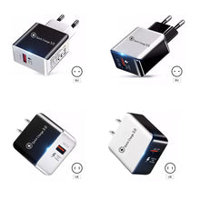 Load image into Gallery viewer, 3A Quick Charge 3.0 USB Charger EU Wall Mobile Phone Charger Adapter for iPhone X MAX 7 8 QC3.0 Fast Charging for Samsung Xiaomi
