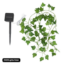 Load image into Gallery viewer, Ivy Vine Solar Fairy Lights String 5m/10m 100LED Garden Green Leaf Garland Lights 8 Mode Flashing Party Outdoor Wedding Hanging Lights Solar Powered
