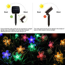 Load image into Gallery viewer, Sakura Flower Solar Fairy Lights String 5m/10m 100LED Garden Cherry Blossom Garland Lights 8 Mode Flashing Christmas Party Outdoor Hanging Lights Solar Powered
