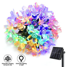 Load image into Gallery viewer, Sakura Flower Solar Fairy Lights String 5m/10m 100LED Garden Cherry Blossom Garland Lights 8 Mode Flashing Christmas Party Outdoor Hanging Lights Solar Powered
