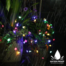 Load image into Gallery viewer, Sakura Flower Solar Fairy Lights String 5m/10m 100LED Garden Cherry Blossom Garland Lights 8 Mode Flashing Christmas Party Outdoor Hanging Lights Solar Powered
