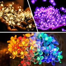 Load image into Gallery viewer, Sakura Flower Solar Fairy Lights String 5m/10m 100LED Garden Cherry Blossom Garland Lights 8 Mode Flashing Christmas Party Outdoor Hanging Lights Solar Powered
