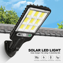 Load image into Gallery viewer, 108COB Solar Street Lights Outdoor Solar Lamp Waterproof Motion Sensor 3 Light Mode Security Lighting for Garden Patio Path Yard
