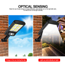 Load image into Gallery viewer, Solar Lights Outdoor Street Solar Lamp with Control Waterproof Motion Sensor 3 Light Mode Security Lighting for Garden Patio Path Yard
