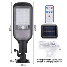 Load image into Gallery viewer, Split Solar Lights Outdoor Street Solar Lamp with Control Waterproof Motion Sensor 3 Light Mode Security Lighting for Garden Patio Path Yard
