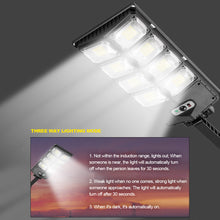 Load image into Gallery viewer, Floodlighting Solar Street Lamp Outdoor Garden Solar Lamp with Control Waterproof Motion Sensor 3 Light Mode Security Lighting for Garden Patio Path Yard
