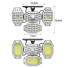 Load image into Gallery viewer, All Side Solar Lamp Garden Wall/Spike Solar/USB Charging Light with Control Outdoor Waterproof Spotlight 4 Head Lighting Security Street Lamp lanterns
