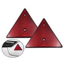 Load image into Gallery viewer, 2Pcs Truck Rear Reflectors Triangle Reflective Safety Reflectors Screw for Gate Posts Fit for Trailer Motorcycle Caravan Boat
