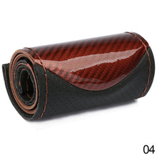 Load image into Gallery viewer, Car Wheel Cover Hand-stitched Carbon Fiber Steering Sports Wheel Cover Non-slip Leather Braid For Steering Wheel
