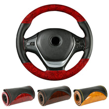 Load image into Gallery viewer, 38cm Car Steering Wheel Cover Leather Braid On Car Crystal Sports Steering Wheel Case Braiding Cover
