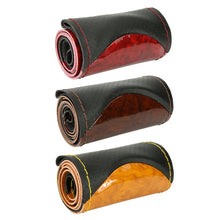Load image into Gallery viewer, 38cm Car Steering Wheel Cover Leather Braid On Car Crystal Sports Steering Wheel Case Braiding Cover
