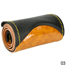Load image into Gallery viewer, 38cm Car Steering Wheel Cover Leather Braid On Car Crystal Sports Steering Wheel Case Braiding Cover
