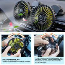 Load image into Gallery viewer, Car Fan Multi-Angle Rotatable Dual Head 3-Speed Dashboard USB Powered For Summer Cooling Fan Accessories
