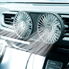 Load image into Gallery viewer, Car Air Vent Mounted USB Dual Fan Cooling Fan For Car Air Outlet Backseat 360° Rotatable Vehicle With 3 Speed
