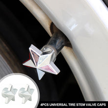 Load image into Gallery viewer, 4Pcs Universal Tire Stem Valve Caps Pentagram Shaped Wheel Tyre Air Valve Stem Caps Dust Covers
