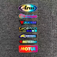 Load image into Gallery viewer, Laser Rainbow Car Stickers Motorcycle Side Strip Fender Body Bike Helmet Sticker Car Decal for KTM YAMAHA Kawasaki Suzuki Honda
