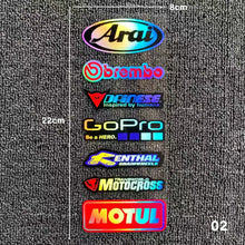 Load image into Gallery viewer, Laser Rainbow Car Stickers Motorcycle Side Strip Fender Body Bike Helmet Sticker Car Decal for KTM YAMAHA Kawasaki Suzuki Honda
