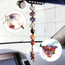 Load image into Gallery viewer, 7 Chakra Tumbled Gemstone Tassel Car Pendant Home Hanging Ornament Natural Stone Tassel Spiritual Meditation Auto Styling Decor
