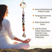 Load image into Gallery viewer, 7 Chakra Tumbled Gemstone Tassel Car Pendant Home Hanging Ornament Natural Stone Tassel Spiritual Meditation Auto Styling Decor
