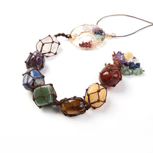Load image into Gallery viewer, 7 Chakra Tumbled Gemstone Tassel Car Pendant Home Hanging Ornament Natural Stone Tassel Spiritual Meditation Auto Styling Decor
