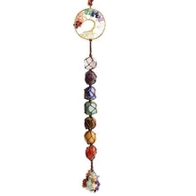 Load image into Gallery viewer, 7 Chakra Tumbled Gemstone Tassel Car Pendant Home Hanging Ornament Natural Stone Tassel Spiritual Meditation Auto Styling Decor
