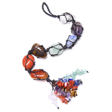 Load image into Gallery viewer, 7 Chakra Tumbled Gemstone Tassel Car Pendant Home Hanging Ornament Natural Stone Tassel Spiritual Meditation Auto Styling Decor
