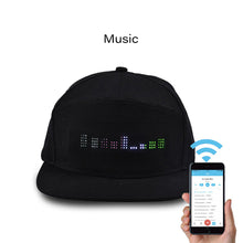Load image into Gallery viewer, LED Bluetooth Mobile Phone APP Controlled Baseball Hat Scroll Message Display Board Hip Hop Street Snapback Cap Unisex
